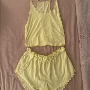 Anthropologie Light Yellow Women's Pajama Set